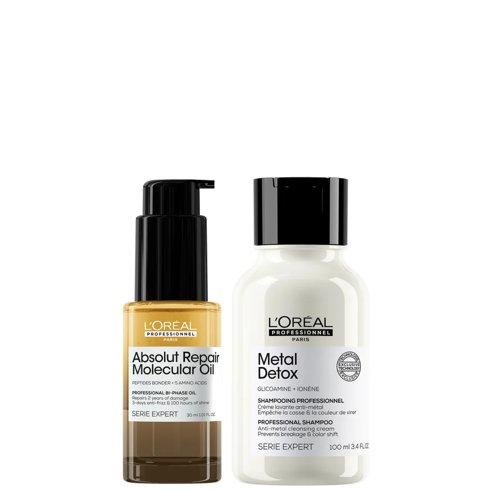 L'Oréal Professionnel Mini Protect & Repair Set: Metal Detox Clarifying Shampoo 100ml & Absolut Repair Molecular Hair Oil Immagine 1