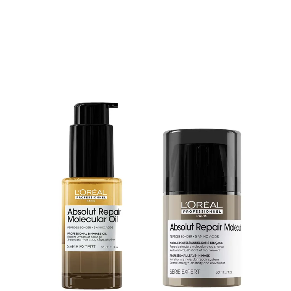L'Oréal Professionnel Absolut Repair Molecular Leave-in Hair Mask Travel Size 50ml & Bi-phase Hair Oil for Damaged Hair 30ml Immagine 1