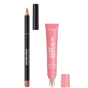 Rimmel Butter Me Up & Lasting Finish Lip Bundle (Various Shades) - Shade 003 Bubble Gum